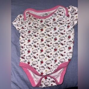 Hello‎ Kitty Pink and White Patterned Bodysuit